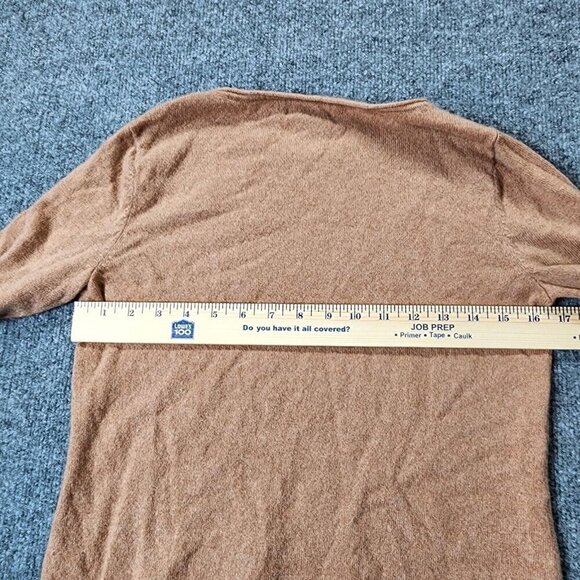 Lands End 100% Cashmere Brown Tan Sweater Bell Sleeve Crew Neck XS 2-4 - Picture 8 of 10